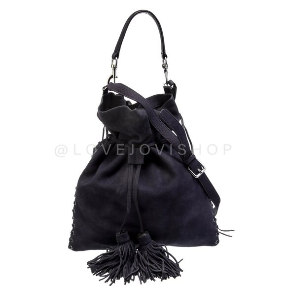 Rebecca Minkoff Handbags - Navy Rebecca Minkoff 'Isobel' Leather Hobo Crossbody Fringe & Corset Details
